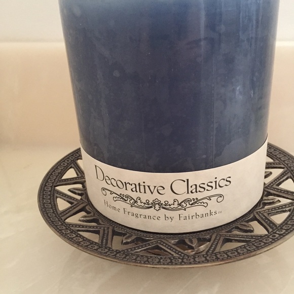 Bronze Metal Celestial Sun Engraved Candle Holder - Picture 7 of 8